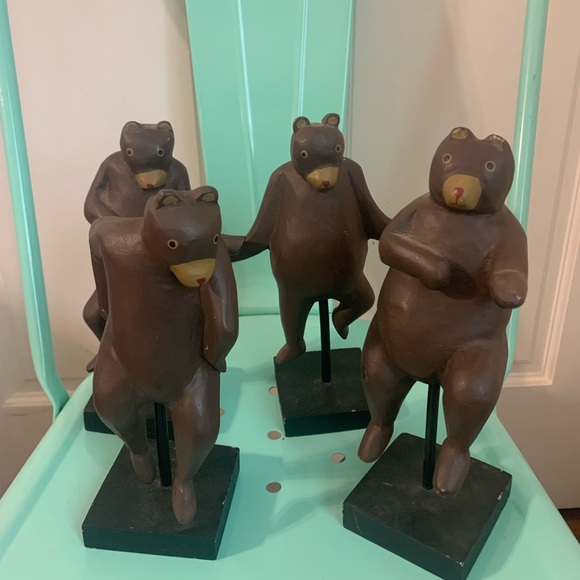Vintage Set of 4 Dancing Bears - Picture 2 of 14